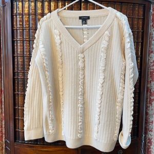 Ivory V-neck sweater